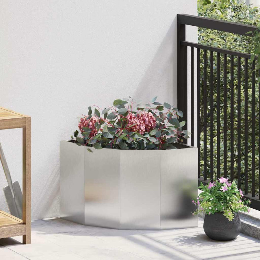 Hoek Plantbak Zilver 45 x 45 x 35 cm Roestvrij staal