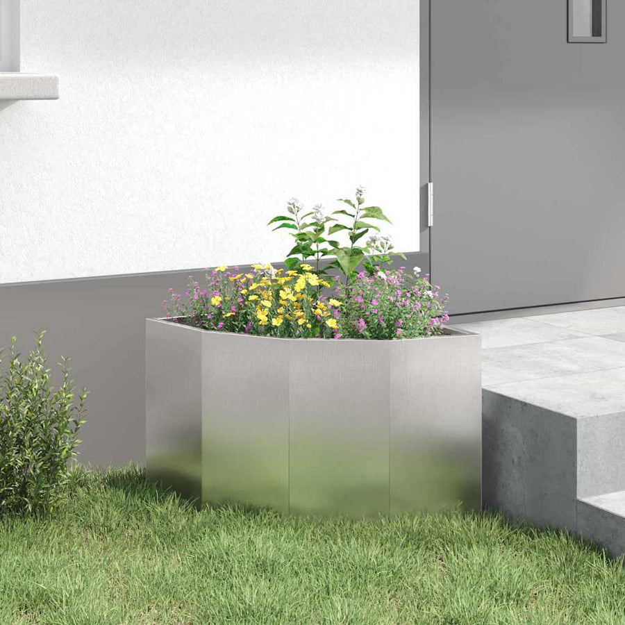 Hoek Plantbak Zilver 45 x 45 x 35 cm Roestvrij staal