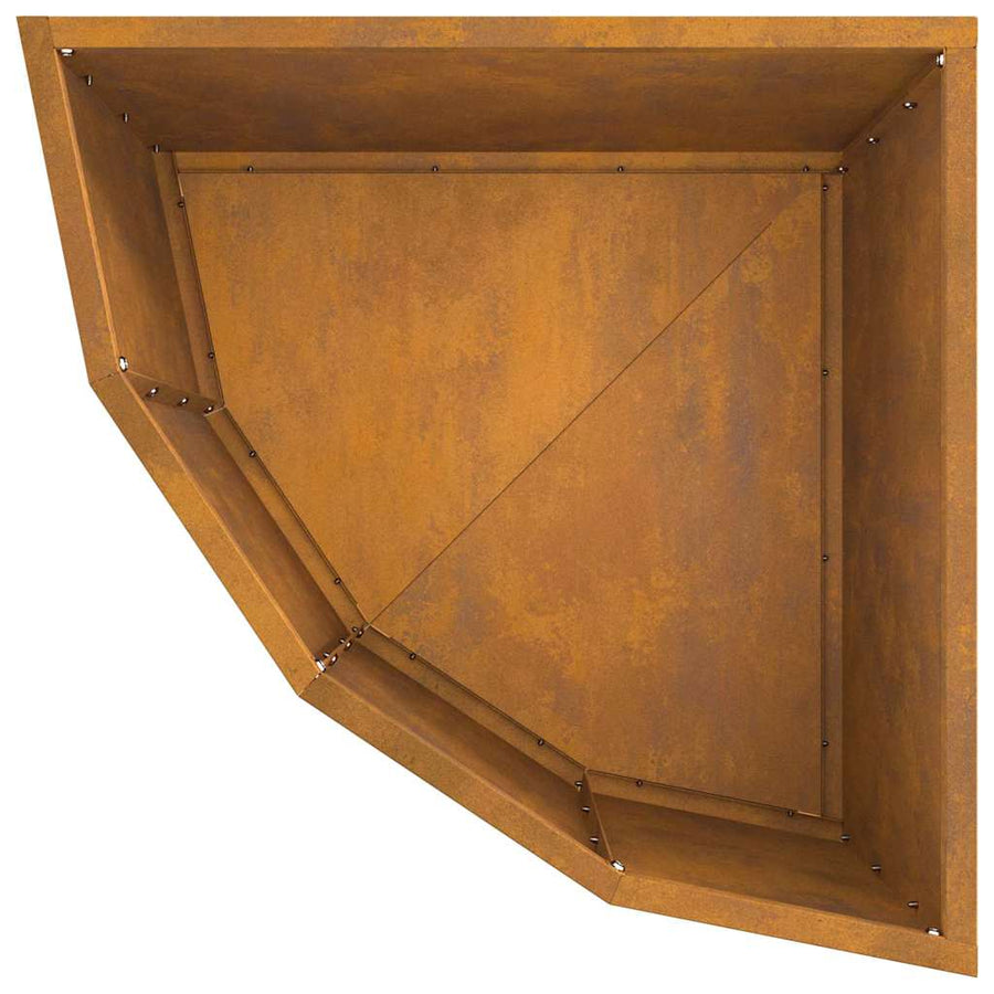 Hoek Plantbak Roestig 45 x 45 x 35 cm Cortenstaal