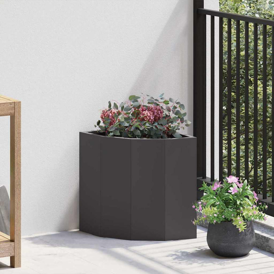 Hoek Plantbak Zwart 30 x 30 x 35 cm Staal