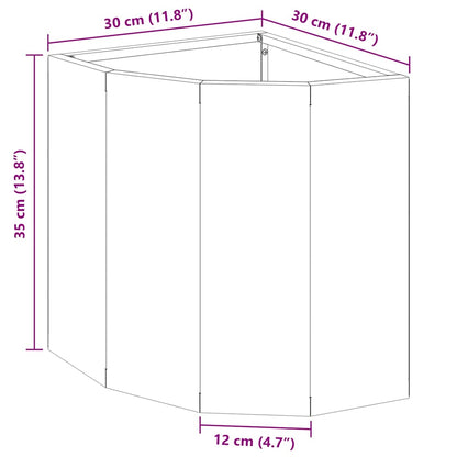 Hoek Plantbak Zwart 30 x 30 x 35 cm Staal
