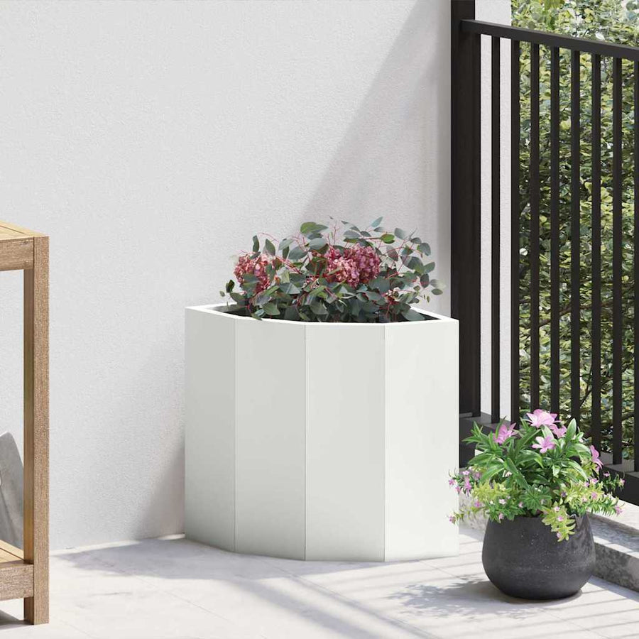 Hoek Plantbak Wit 30 x 30 x 35 cm Staal