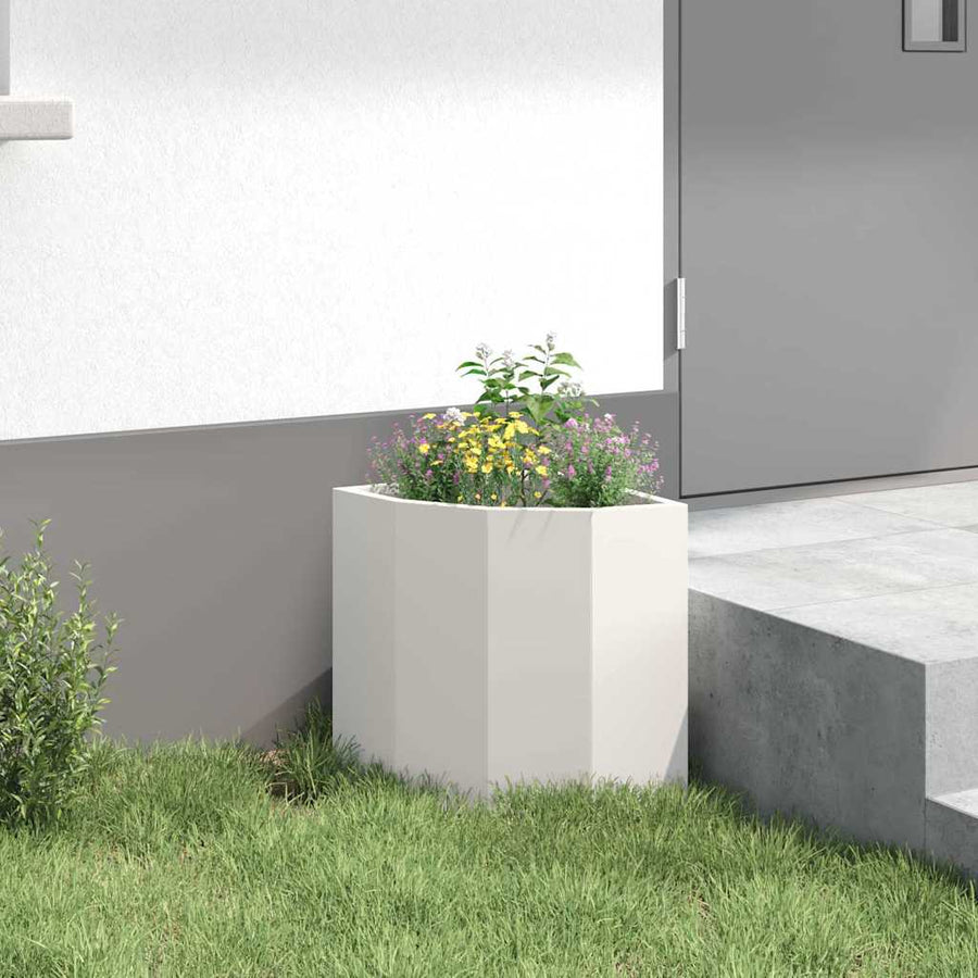 Hoek Plantbak Wit 30 x 30 x 35 cm Staal