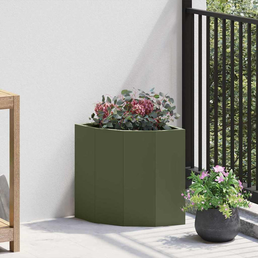 Hoek Plantbak Olijfgroen 30 x 30 x 35 cm Staal