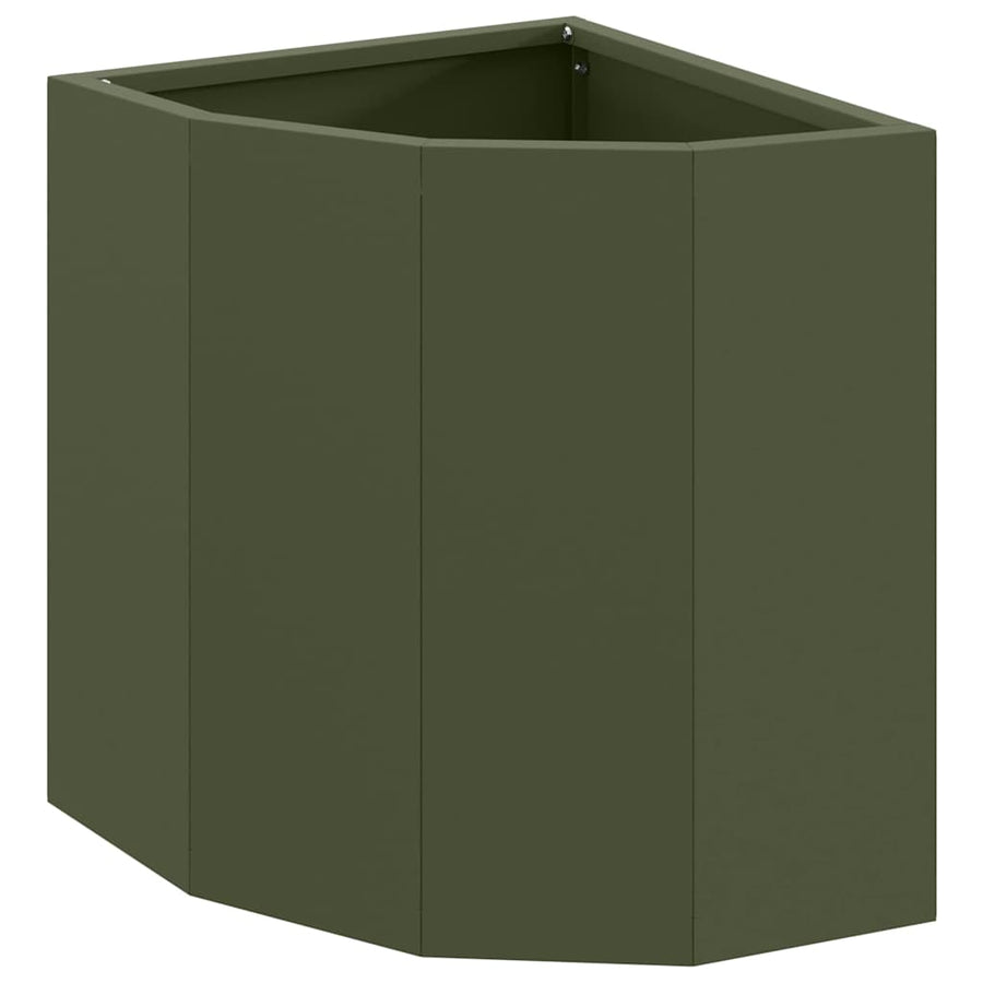 Hoek Plantbak Olijfgroen 30 x 30 x 35 cm Staal