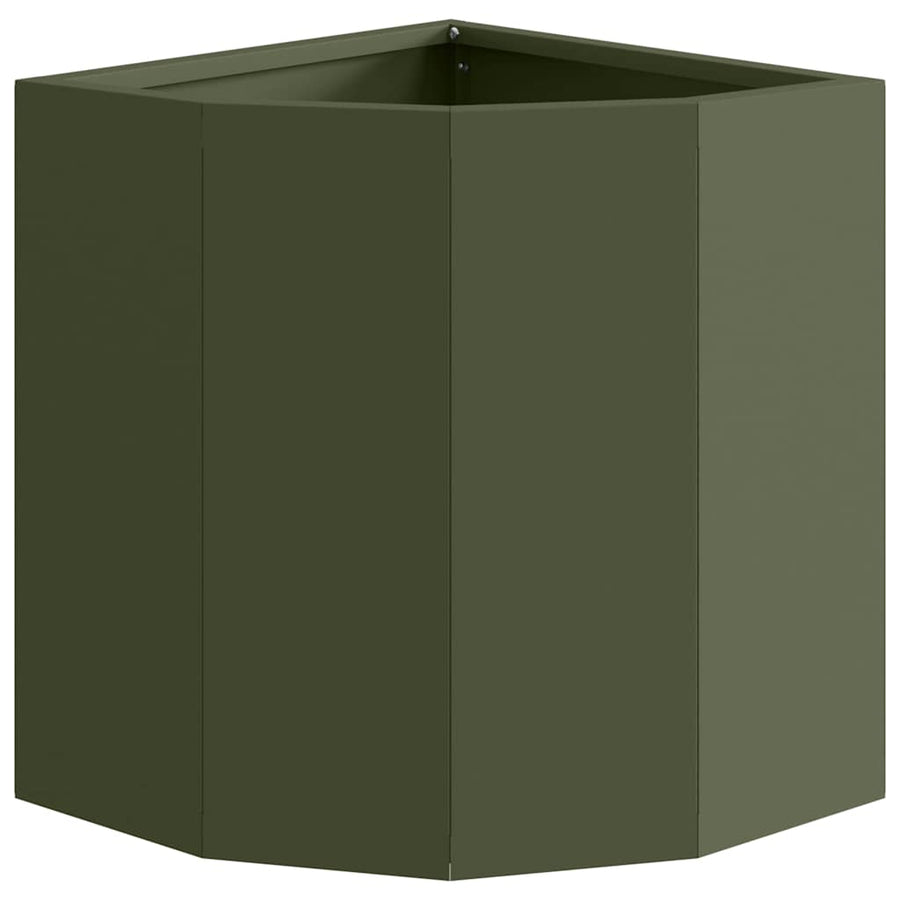 Hoek Plantbak Olijfgroen 30 x 30 x 35 cm Staal