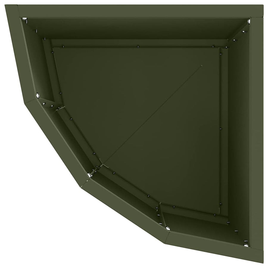 Hoek Plantbak Olijfgroen 30 x 30 x 35 cm Staal