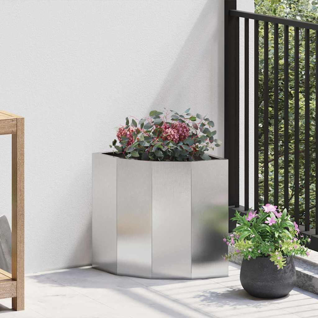 Hoek Plantbak Zilver 30 x 30 x 35 cm Roestvrij staal