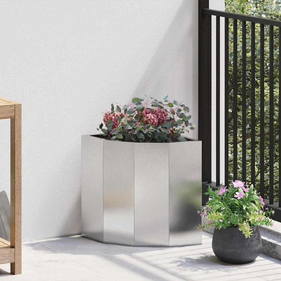 Hoek Plantbak Zilver 30 x 30 x 35 cm Roestvrij staal