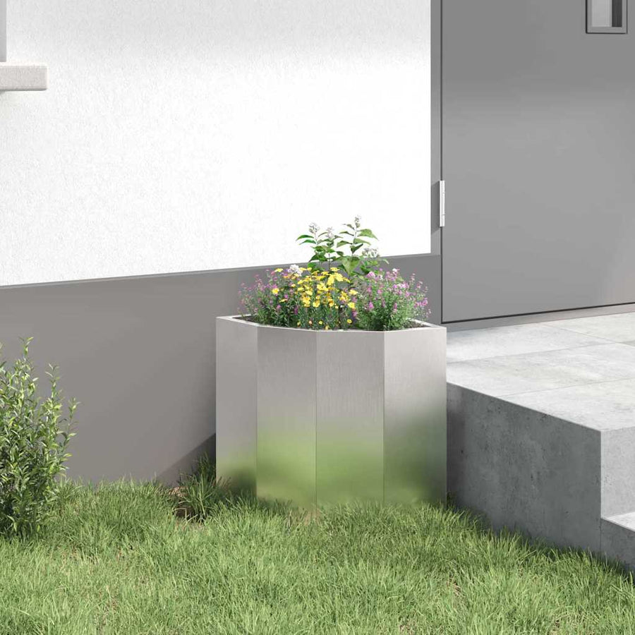 Hoek Plantbak Zilver 30 x 30 x 35 cm Roestvrij staal