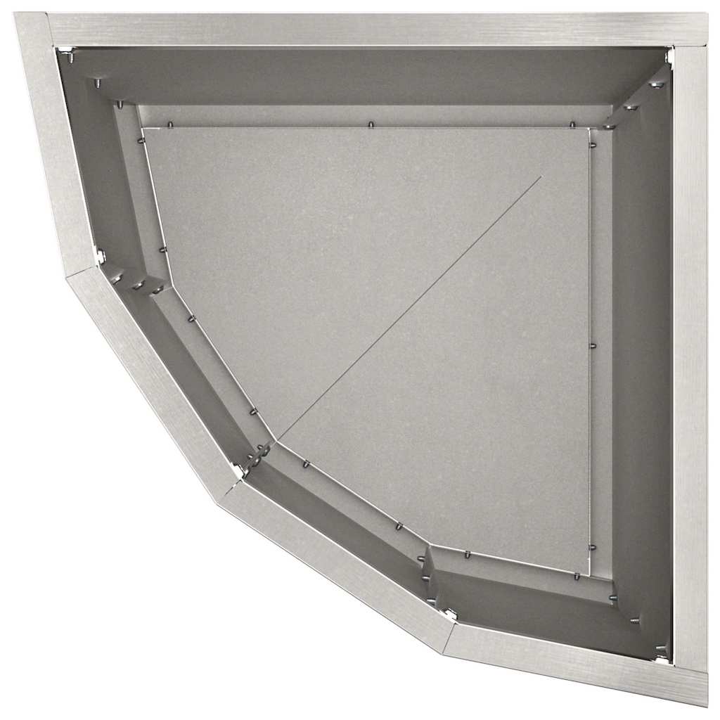 Hoek Plantbak Zilver 30 x 30 x 35 cm Roestvrij staal
