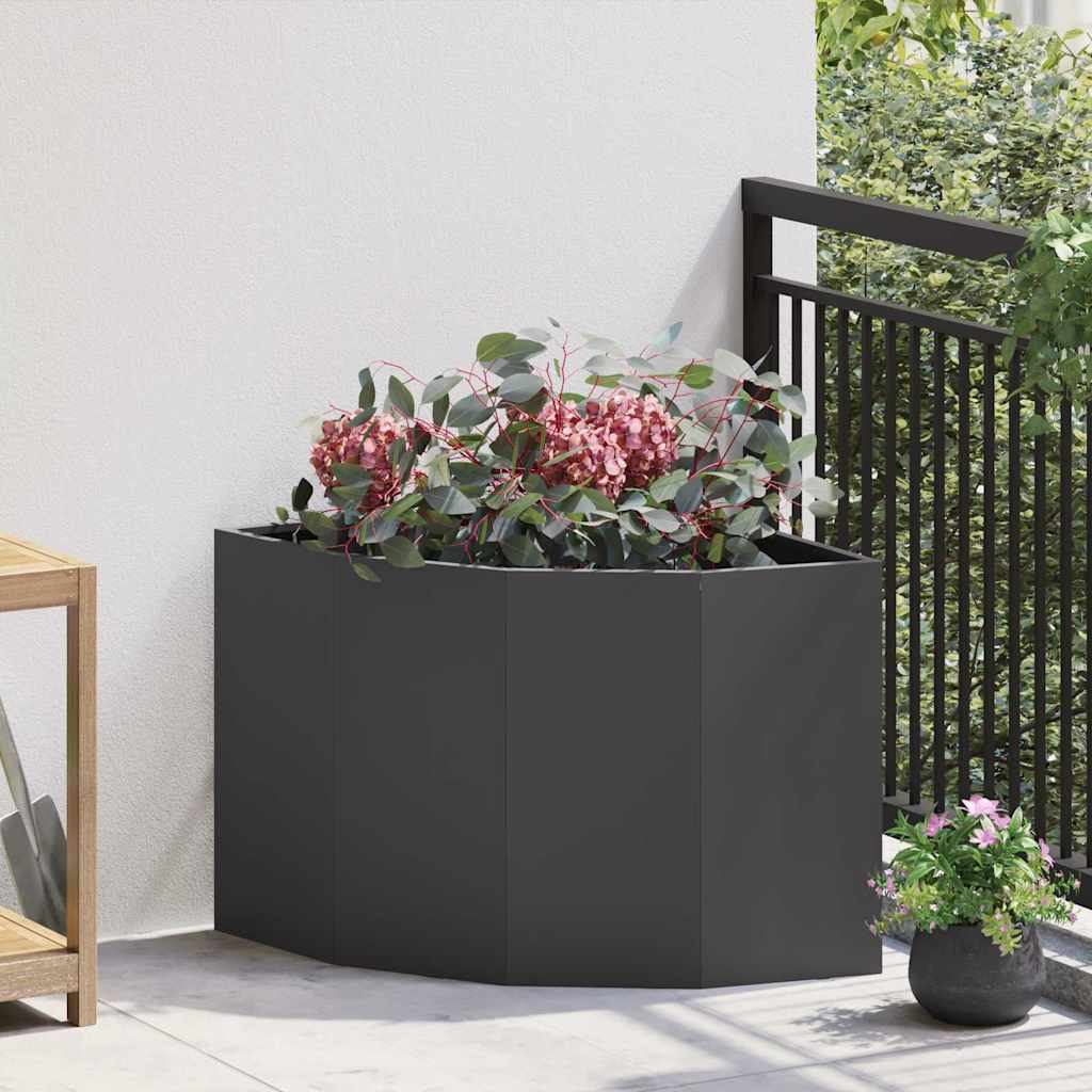 Hoek Plantbak Zwart 60 x 60 x 50 cm Staal