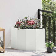 Hoek plantenbak 60x60x50 cm staal wit