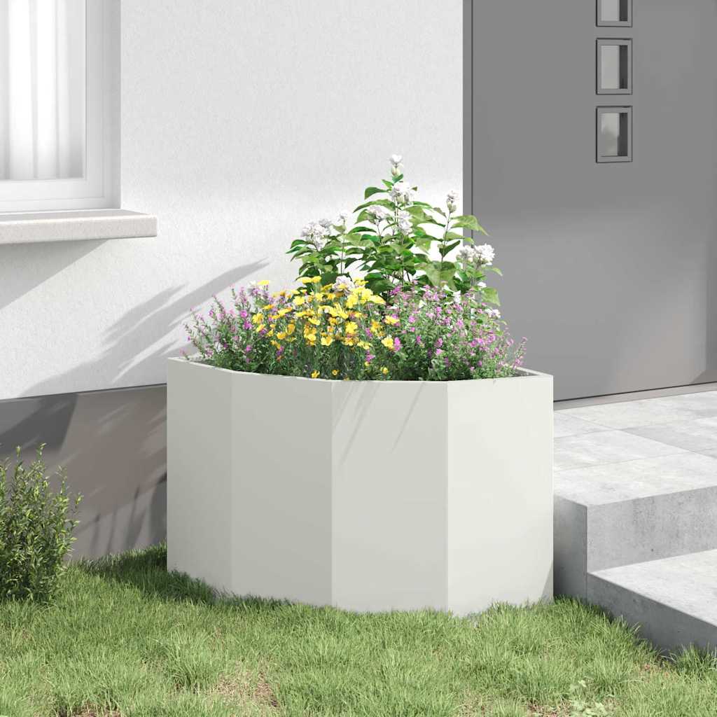 Hoek Plantbak Wit 60 x 60 x 50 cm Staal