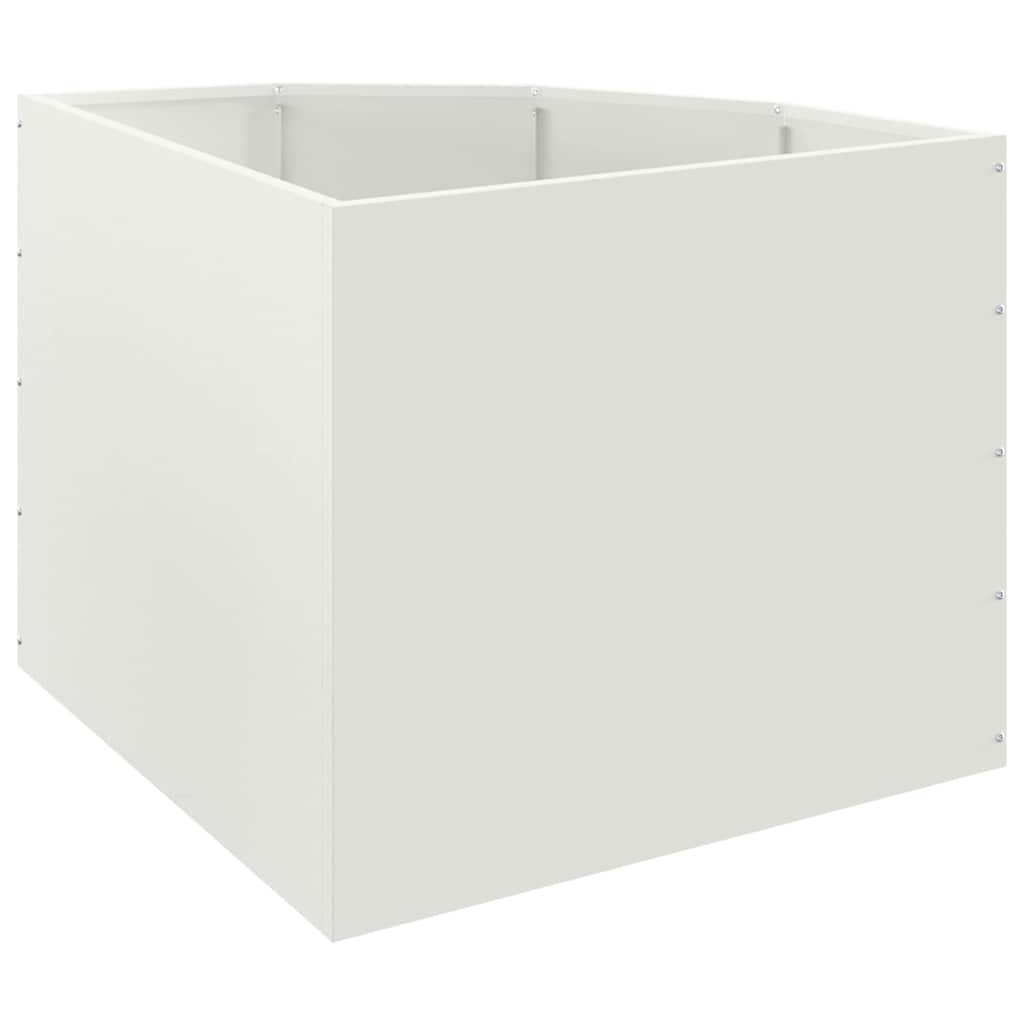 Hoek Plantbak Wit 60 x 60 x 50 cm Staal
