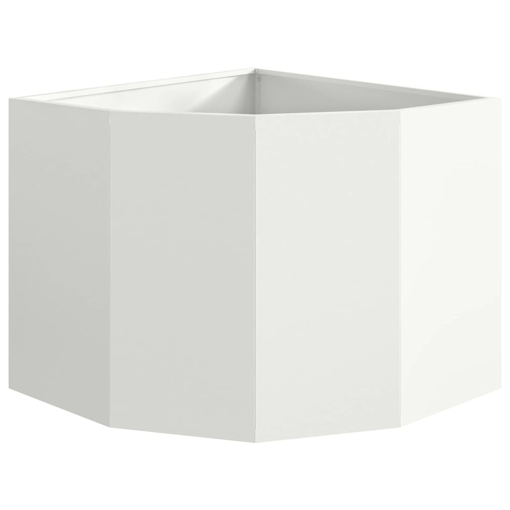 Hoek Plantbak Wit 60 x 60 x 50 cm Staal