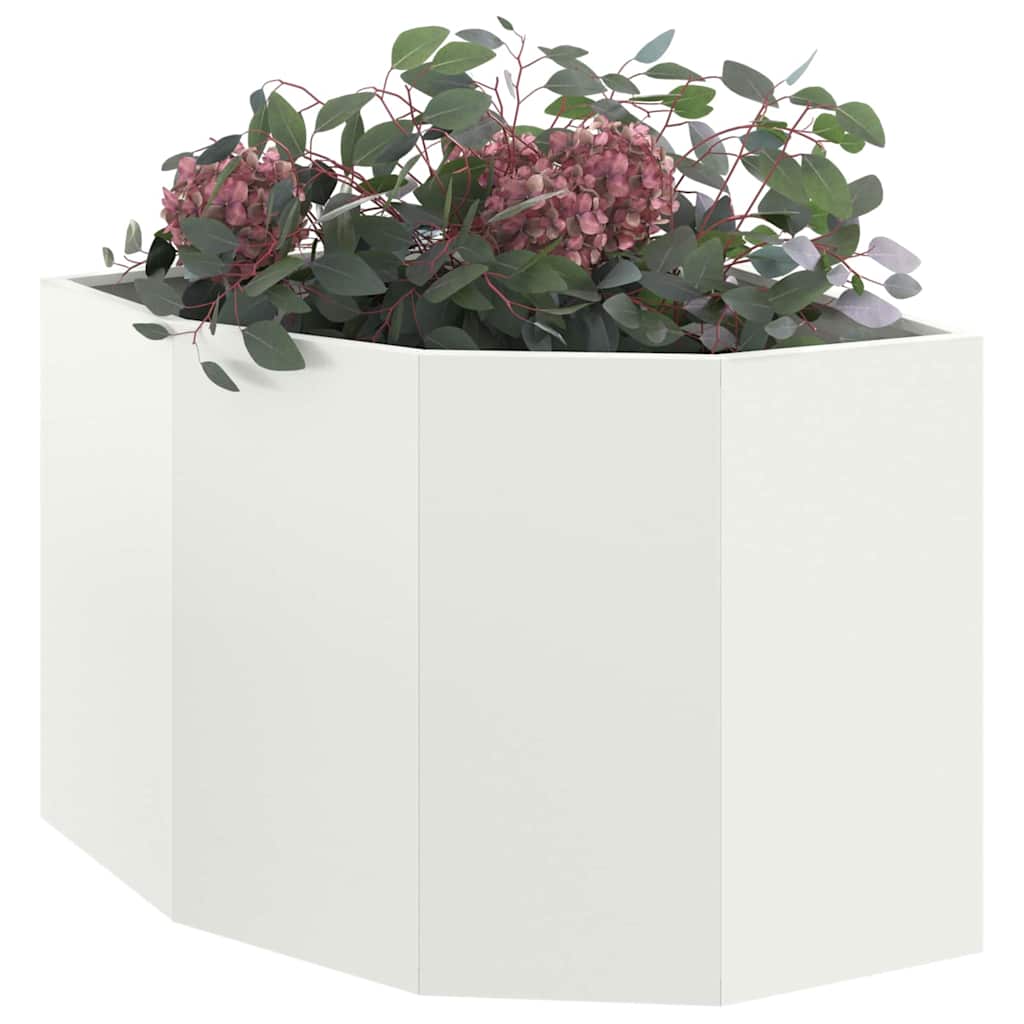 Hoek Plantbak Wit 60 x 60 x 50 cm Staal