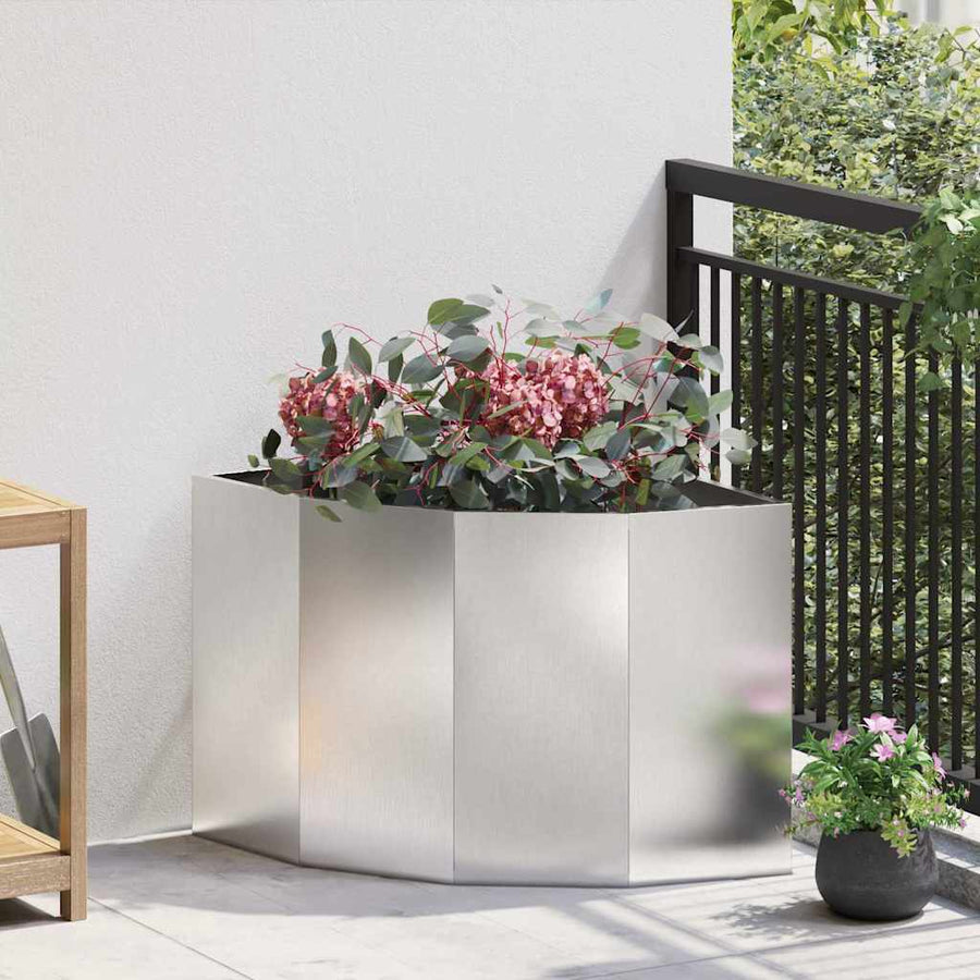 Hoek Plantbak Zilver 60 x 60 x 50 cm Roestvrij staal