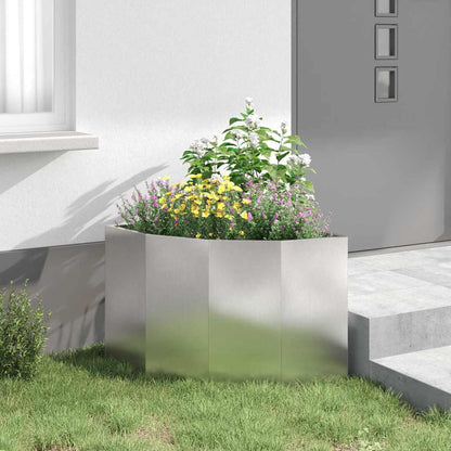Hoek Plantbak Zilver 60 x 60 x 50 cm Roestvrij staal