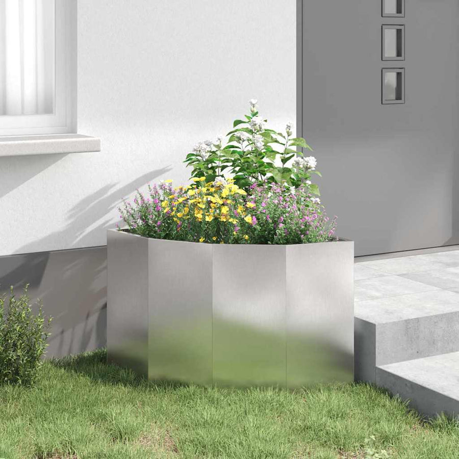Hoek Plantbak Zilver 60 x 60 x 50 cm Roestvrij staal