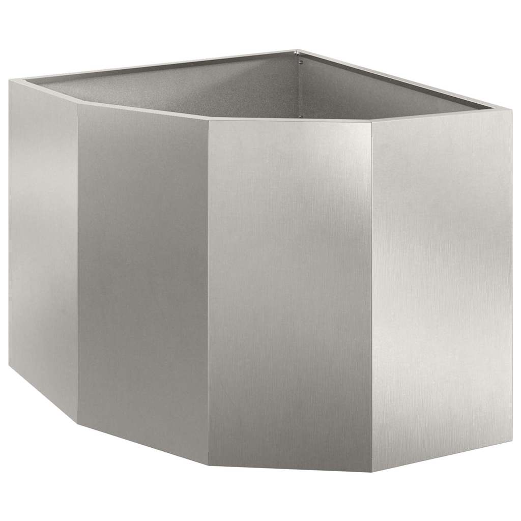 Hoek Plantbak Zilver 60 x 60 x 50 cm Roestvrij staal