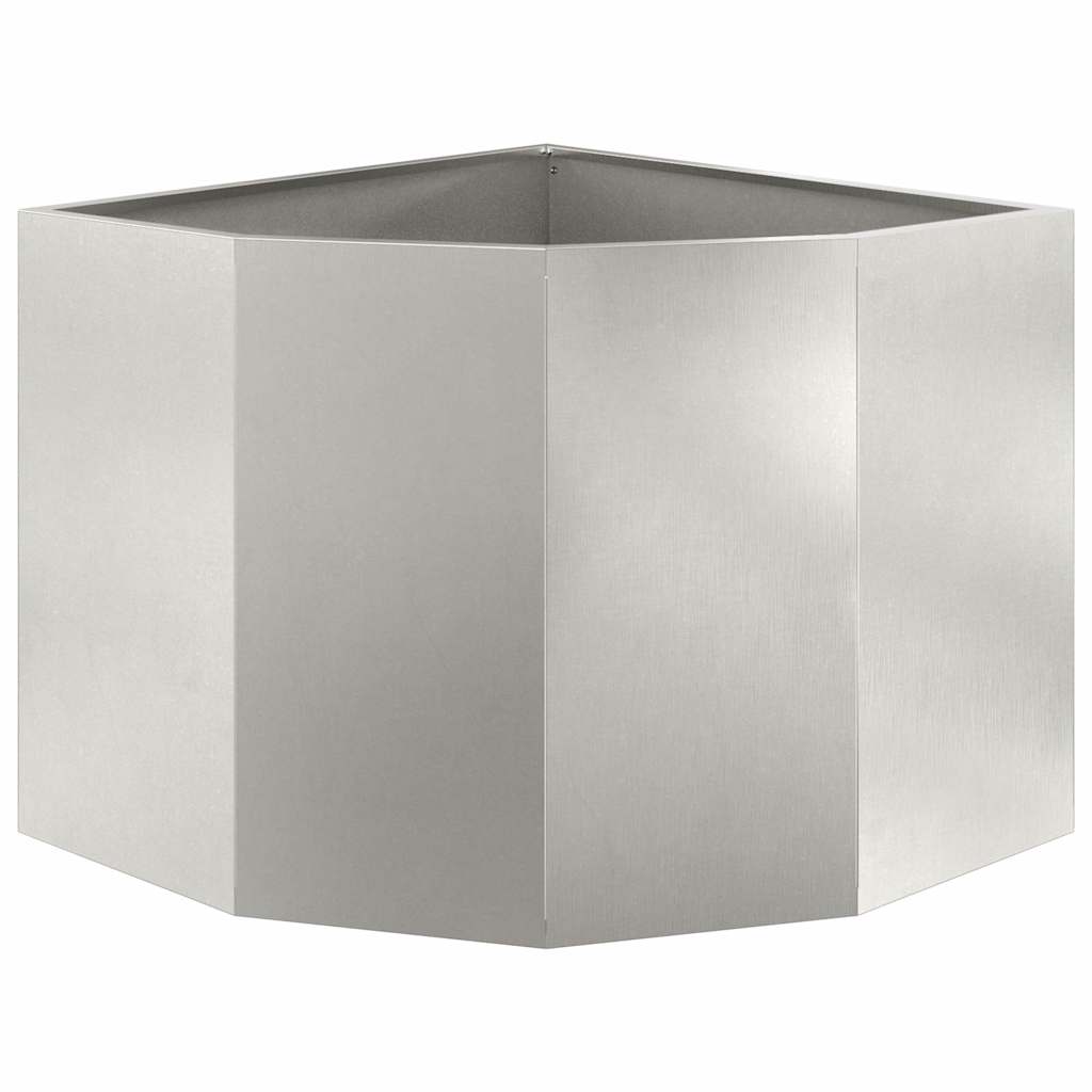 Hoek Plantbak Zilver 60 x 60 x 50 cm Roestvrij staal