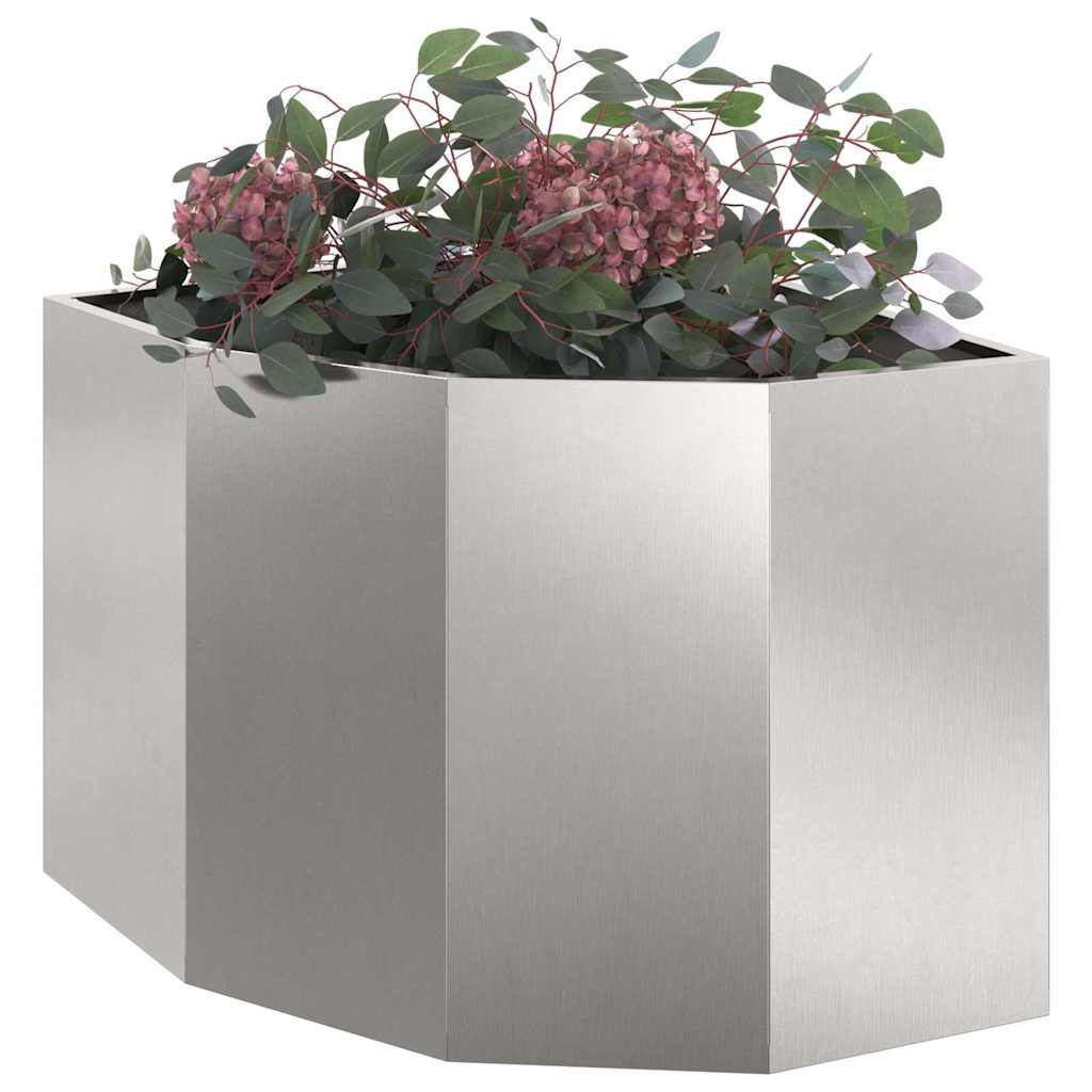 Hoek Plantbak Zilver 60 x 60 x 50 cm Roestvrij staal