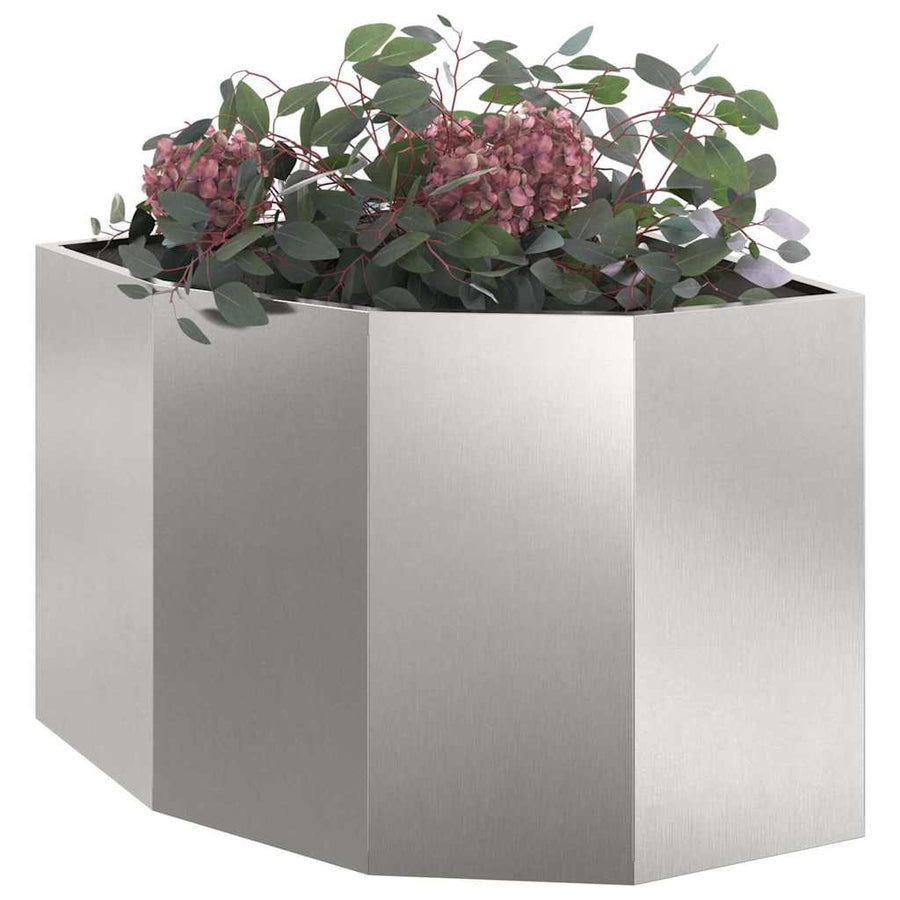 Hoek Plantbak Zilver 60 x 60 x 50 cm Roestvrij staal