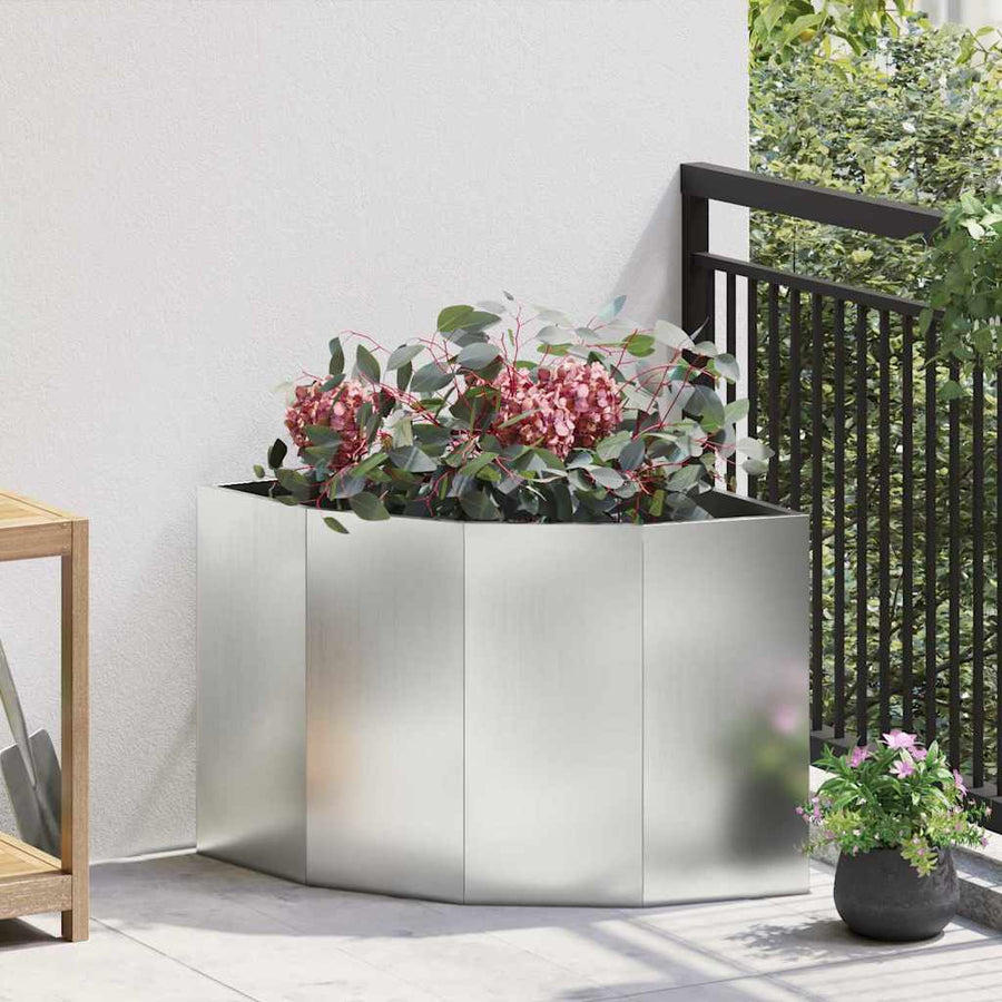 Hoek Plantbak Zilver 60 x 60 x 50 cm Gegalvaniseerd staal