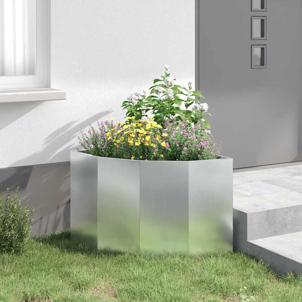 Hoek Plantbak Zilver 60 x 60 x 50 cm Gegalvaniseerd staal