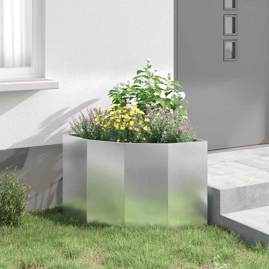 Hoek Plantbak Zilver 60 x 60 x 50 cm Gegalvaniseerd staal