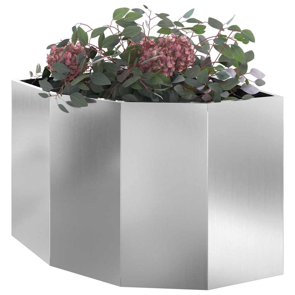 Hoek Plantbak Zilver 60 x 60 x 50 cm Gegalvaniseerd staal