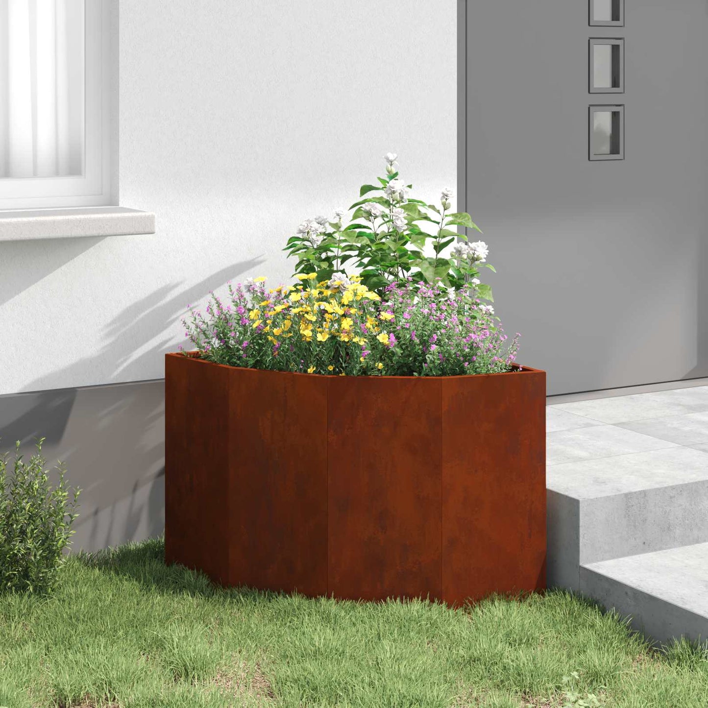 Hoek Plantbak Roestig 60 x 60 x 50 cm