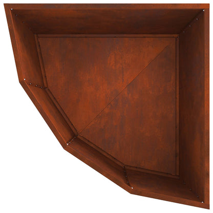 Hoek Plantbak Roestig 60 x 60 x 50 cm