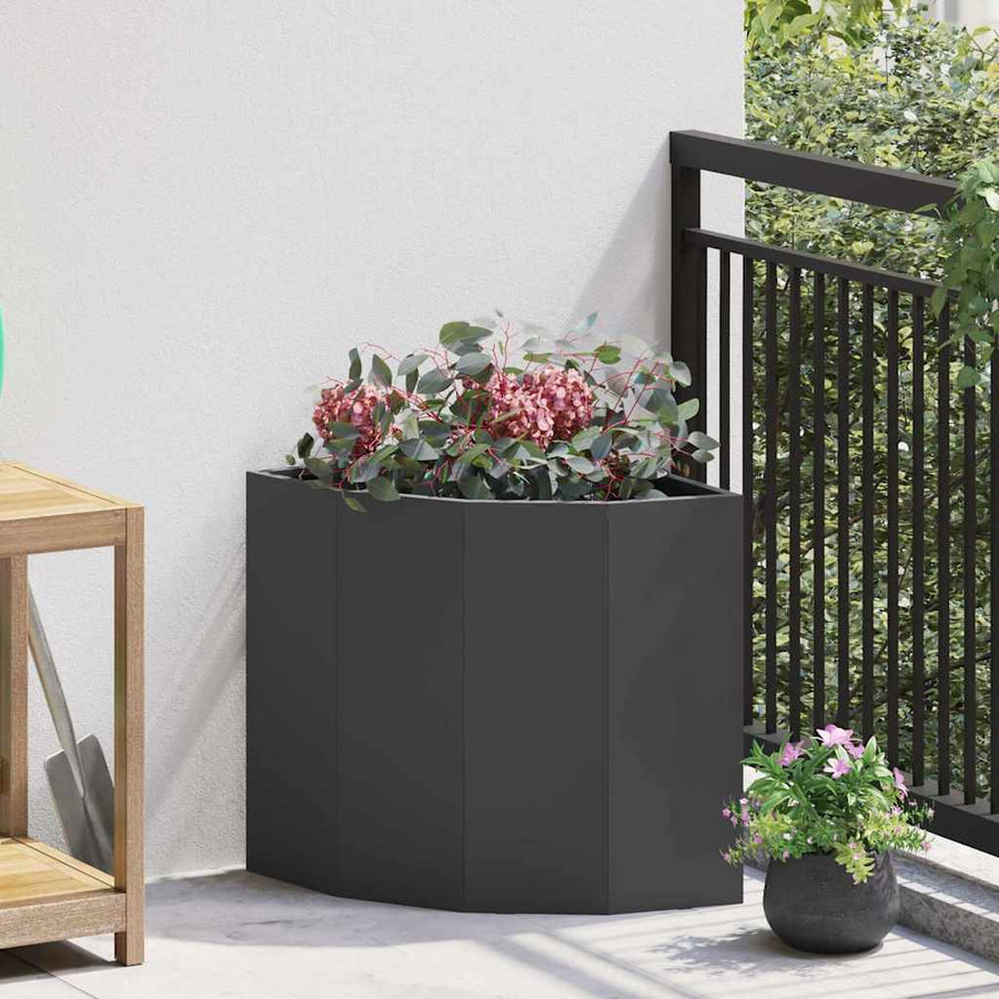 Hoek Plantbak Zwart 45 x 45 x 50 cm Staal