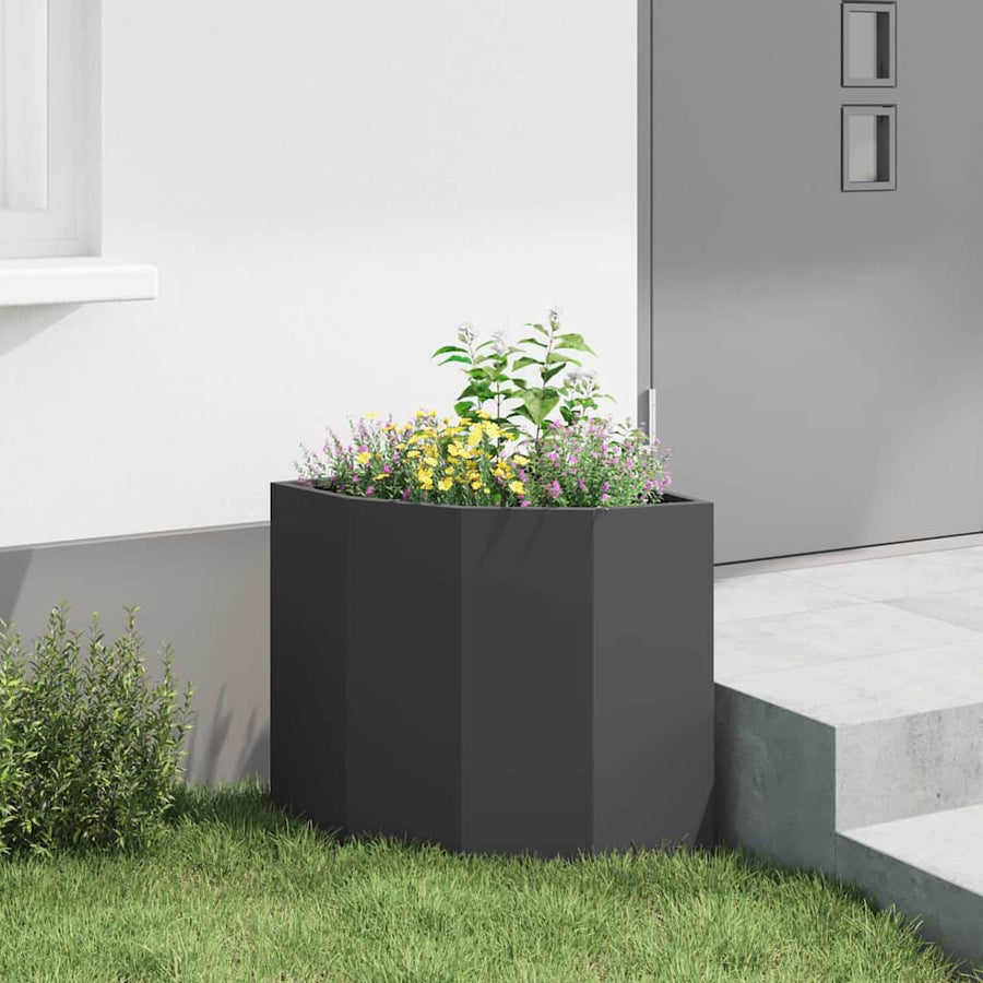 Hoek Plantbak Zwart 45 x 45 x 50 cm Staal