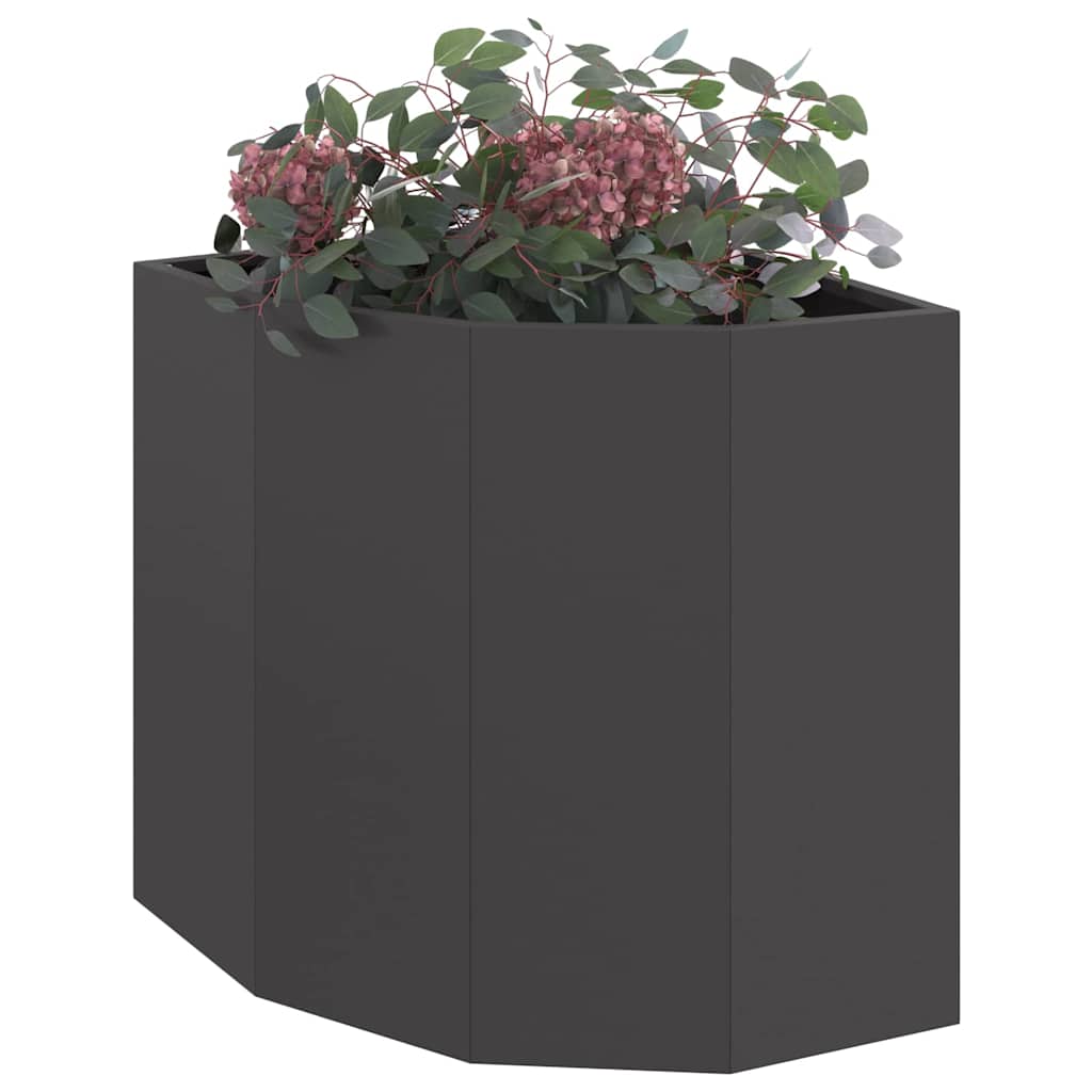 Hoek Plantbak Zwart 45 x 45 x 50 cm Staal