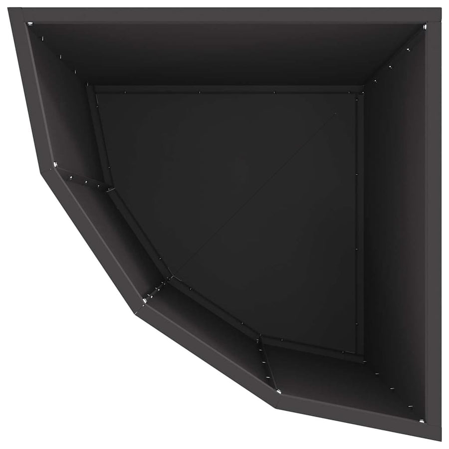 Hoek Plantbak Zwart 45 x 45 x 50 cm Staal
