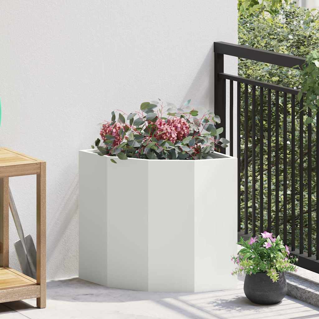 Hoek Plantbak Wit 45 x 45 x 50 cm Staal