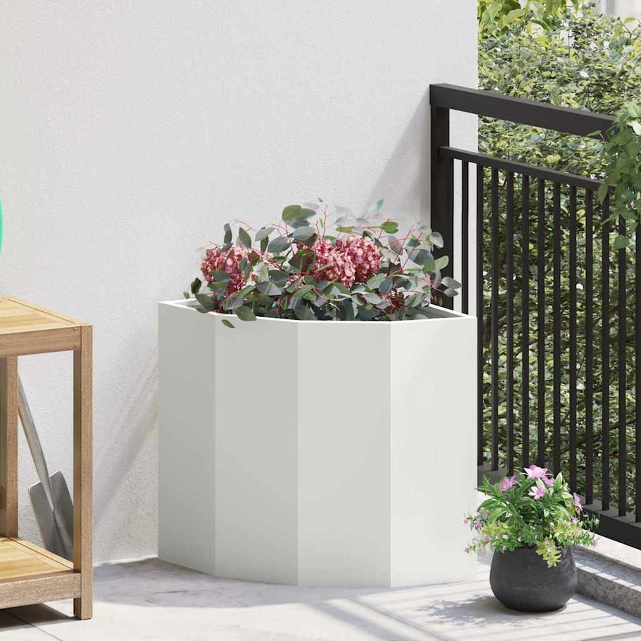 Hoek Plantbak Wit 45 x 45 x 50 cm Staal