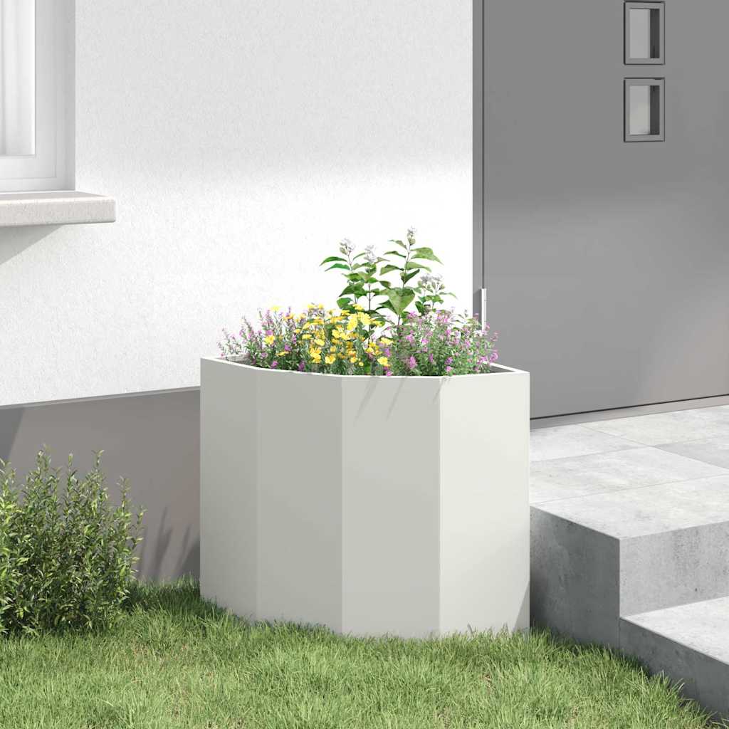 Hoek Plantbak Wit 45 x 45 x 50 cm Staal