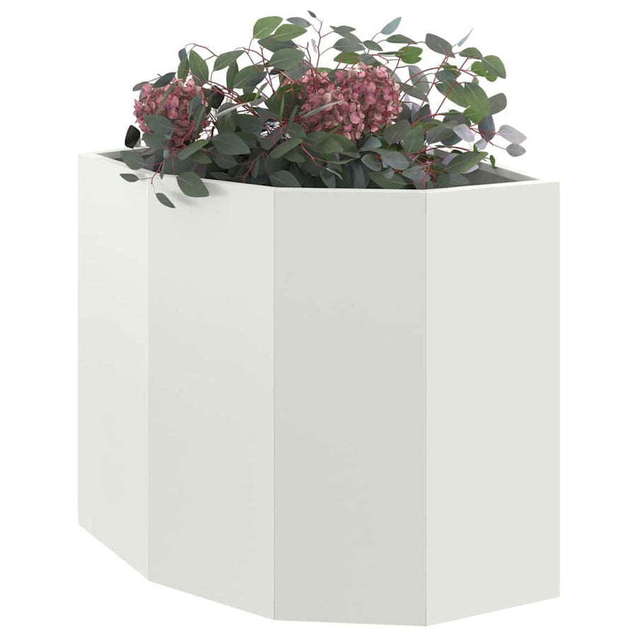 Hoek Plantbak Wit 45 x 45 x 50 cm Staal