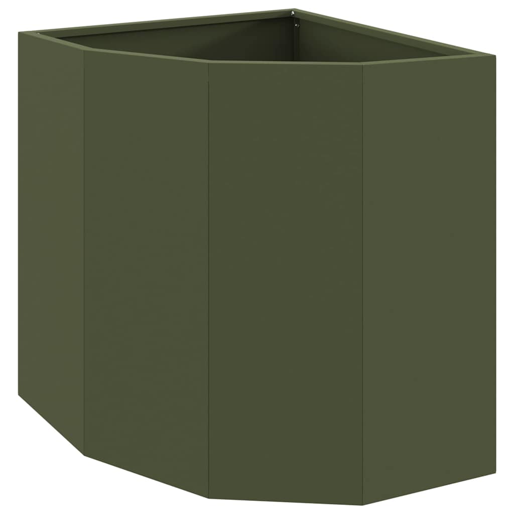 Hoek Plantbak Olijfgroen 45 x 45 x 50 cm Staal