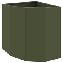 Hoek Plantbak Olijfgroen 45 x 45 x 50 cm Staal