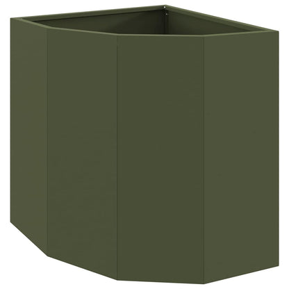 Hoek Plantbak Olijfgroen 45 x 45 x 50 cm Staal