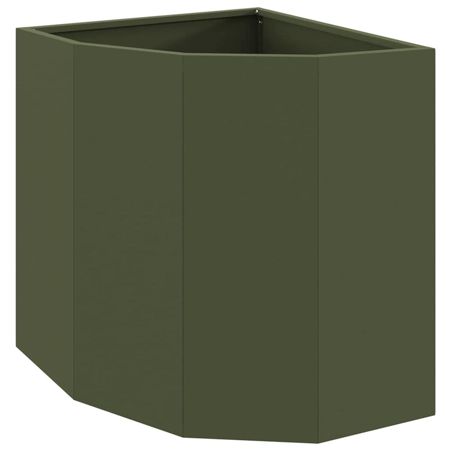 Hoek Plantbak Olijfgroen 45 x 45 x 50 cm Staal