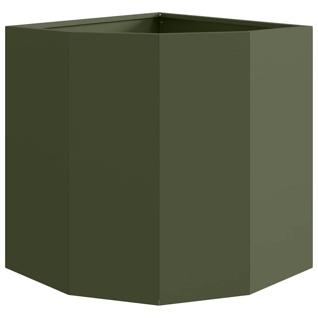 Hoek Plantbak Olijfgroen 45 x 45 x 50 cm Staal