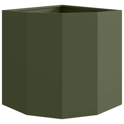 Hoek Plantbak Olijfgroen 45 x 45 x 50 cm Staal