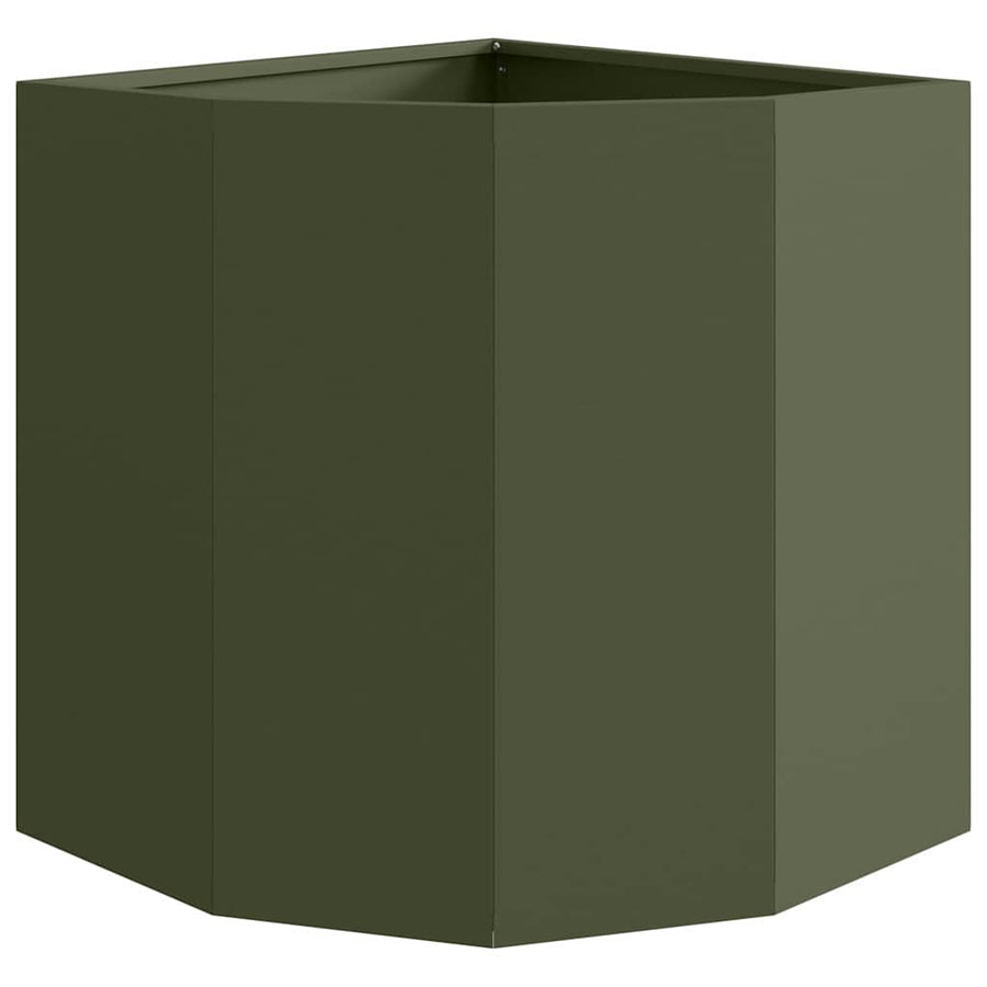 Hoek Plantbak Olijfgroen 45 x 45 x 50 cm Staal