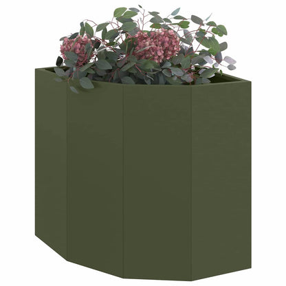 Hoek Plantbak Olijfgroen 45 x 45 x 50 cm Staal